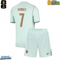 Frankrike Ousmane Dembele #7 Bortedraktsett Barn EM 2024 Kortermet (+ Korte bukser)